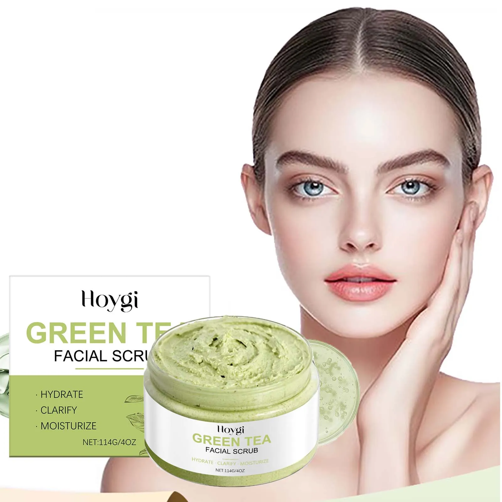 Scrub viso al tè verde Pulizia profonda dei pori Idratante Rimozione dei punti neri Pelle morta Scrub esfoliante delicato Rinnovo della pelle Cura della pelle