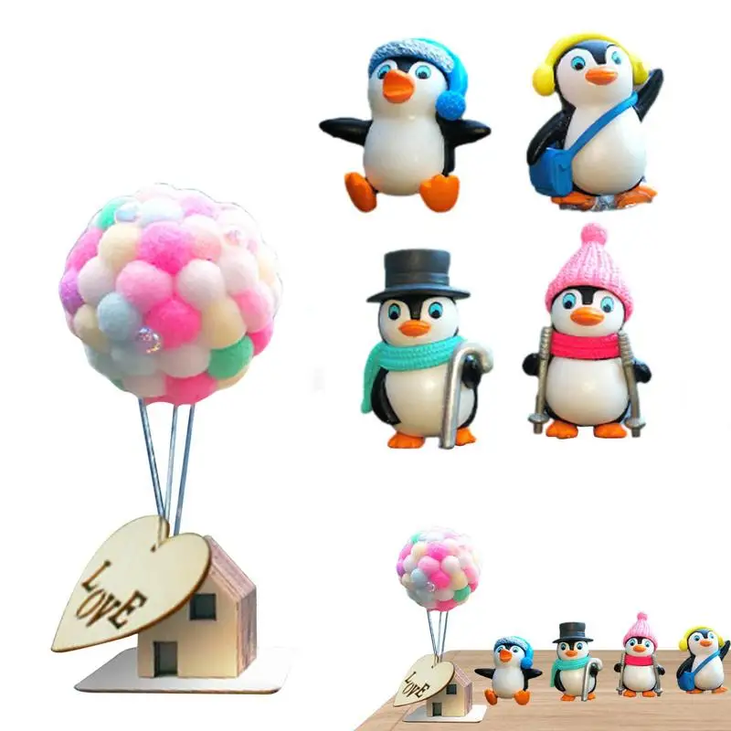 

Little Dashboard Penguin Penguin Ornaments Animal Statue Decor Mini Penguin Figures Cute Center Console Car Interior Decor