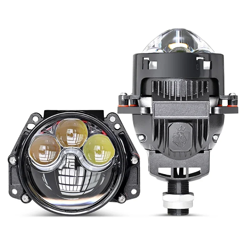 

12V 130W 6500K Car Light Headlight Retrofit with Improved 3 Inch Bi LED Laser Projector Lens