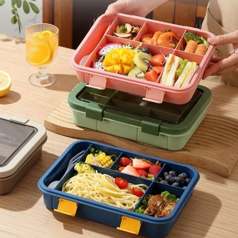 Portable PP Lunch Box with Fork Spoon for Kids Students