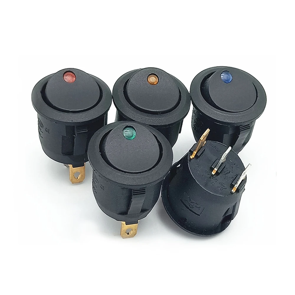 ABILKEEN-Round-Type-Plastic-Rocker-Switch-with-Dot-LED-Illuminate-Cat ...