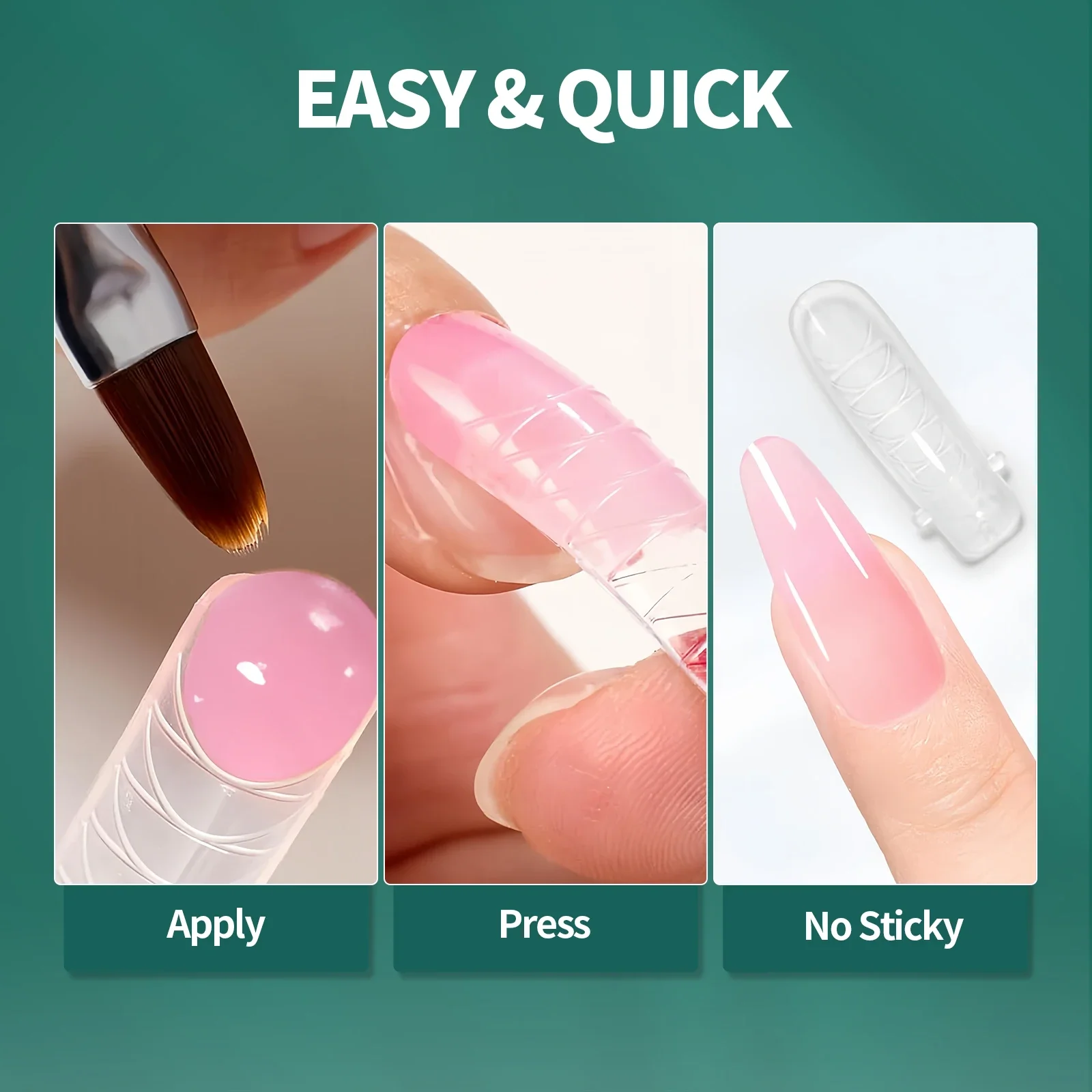 Nailpop Color Nail Dual Forms Set Full Nail Forms for Polygel Reusable Tips Extension Acrylic Dual nail forms