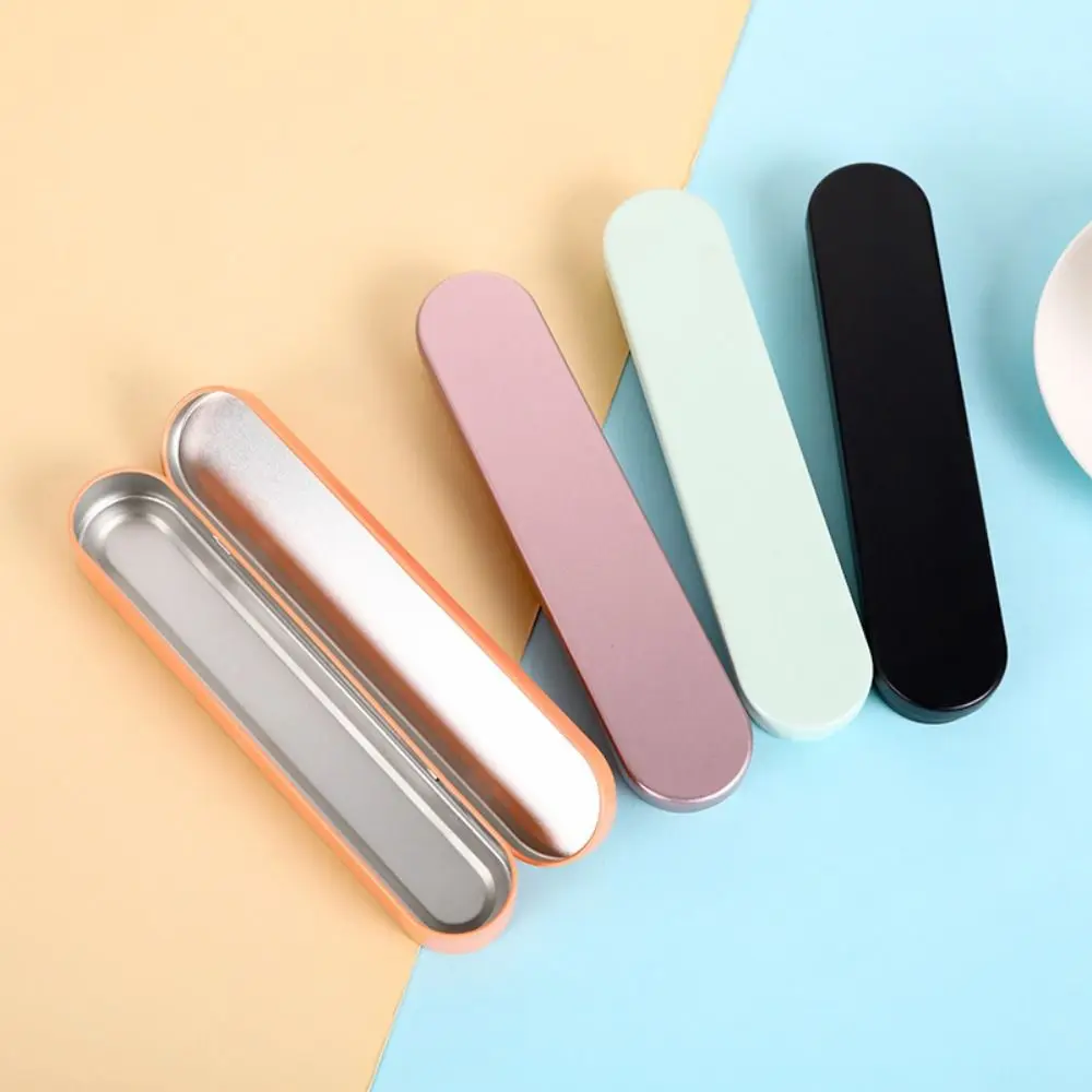 Metal Rectangular Tinplate Box Personalized Stationery Gift Pen Case Flip-top Metal Box School Pencil pencil cases stationery box pen storage bag 3805167