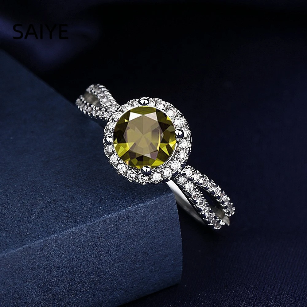 Elegant Blue Halo CZ Adjustable Sterling Silver Ring for Women - Fine Jewelry Gift