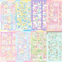 Autocollants dessin animé Animal coloré bonbon, Stickers coréens Ins Laser pour enfants, Collage étanche Kawaii, papeterie décorative pour bricolage 