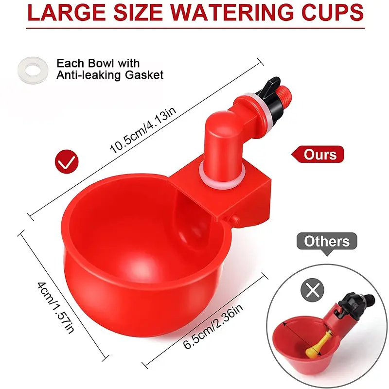 Pet Drinking Bottle Automatic Chicken Drinker Quail Hanging Water Cup Nipple Drinking Bowls Feed Birds Water Bowl Drinker Cups for Backyard Poultry