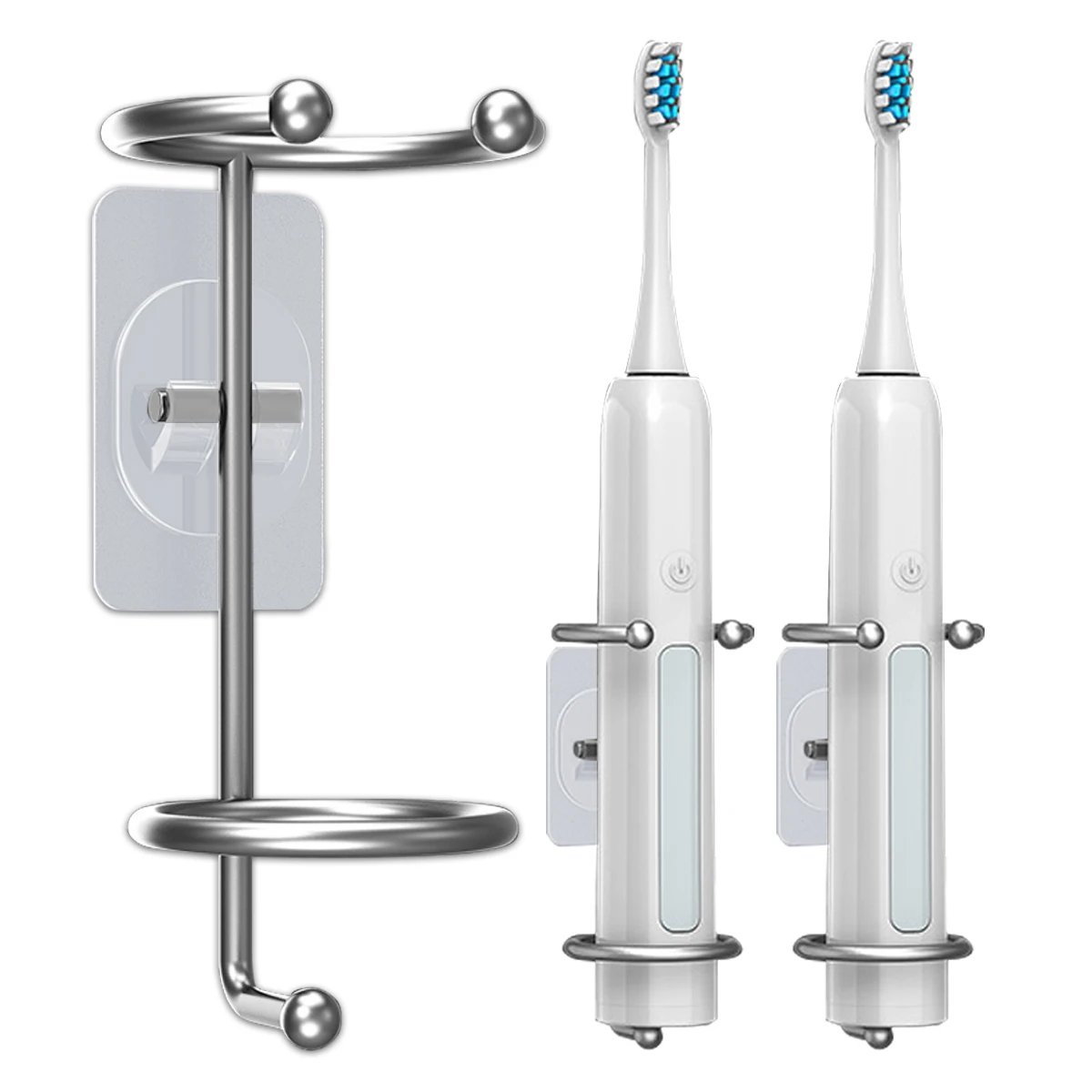 Stainless Steel Electric Toothbrush Holder Waterproof Toothpaste Toothbrush Holder No-nail Bathroom Storage Rack