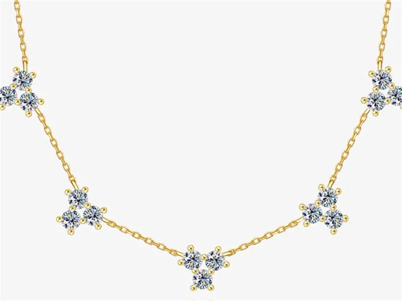 

ZHENSHIYUAN Lefei Fashion Luxury Classic Moissanite Diamond-set Color Snow Necklaces Charms Women 925 Silver Party Jewelry Gifts