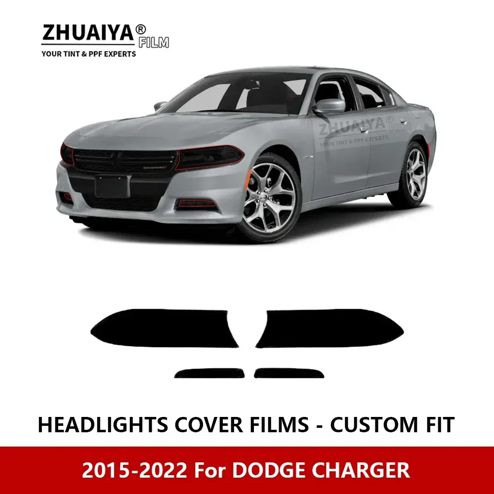 

Для DODGE CHARGER 2015-2022 Автомобильная внешняя фара против царапин PPF предварительно отрезанная Защитная пленка для ремонта автомобильные наклейки аксессуары