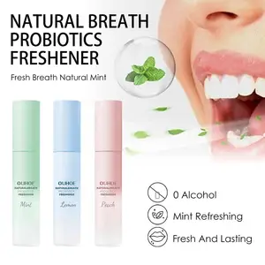 17ml Portable Probiotics Breath Freshener Antiy Mouth Remove Oral Spray Mint Lemon Peach Care Natural Bad Flavour Breath Sp J5R5