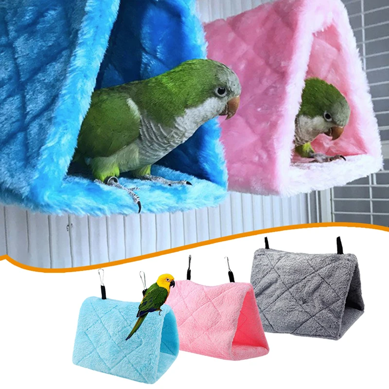 Pet Bird House Nest Sleeping Hatching Accessories Parrot Tent Warm Plush Hammock Hanging Cave Parakeet Hut Tent Bed