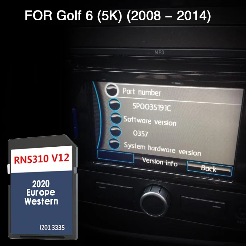 

RNS 310 V12 West Europe Use For VW Golf 6 (5K) From 2008 To 2014 Navigation SD Map GPS Sat Nav Norway Austria Poland Spain