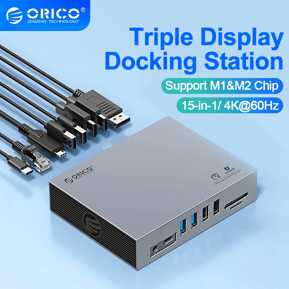 

ORICO USB C HUB Type C Desktop Dock HDMI-compatible 4K60Hz PD100W USB3.0 Docking Station for MacBook Pro RJ45 SD Card Reader HUB