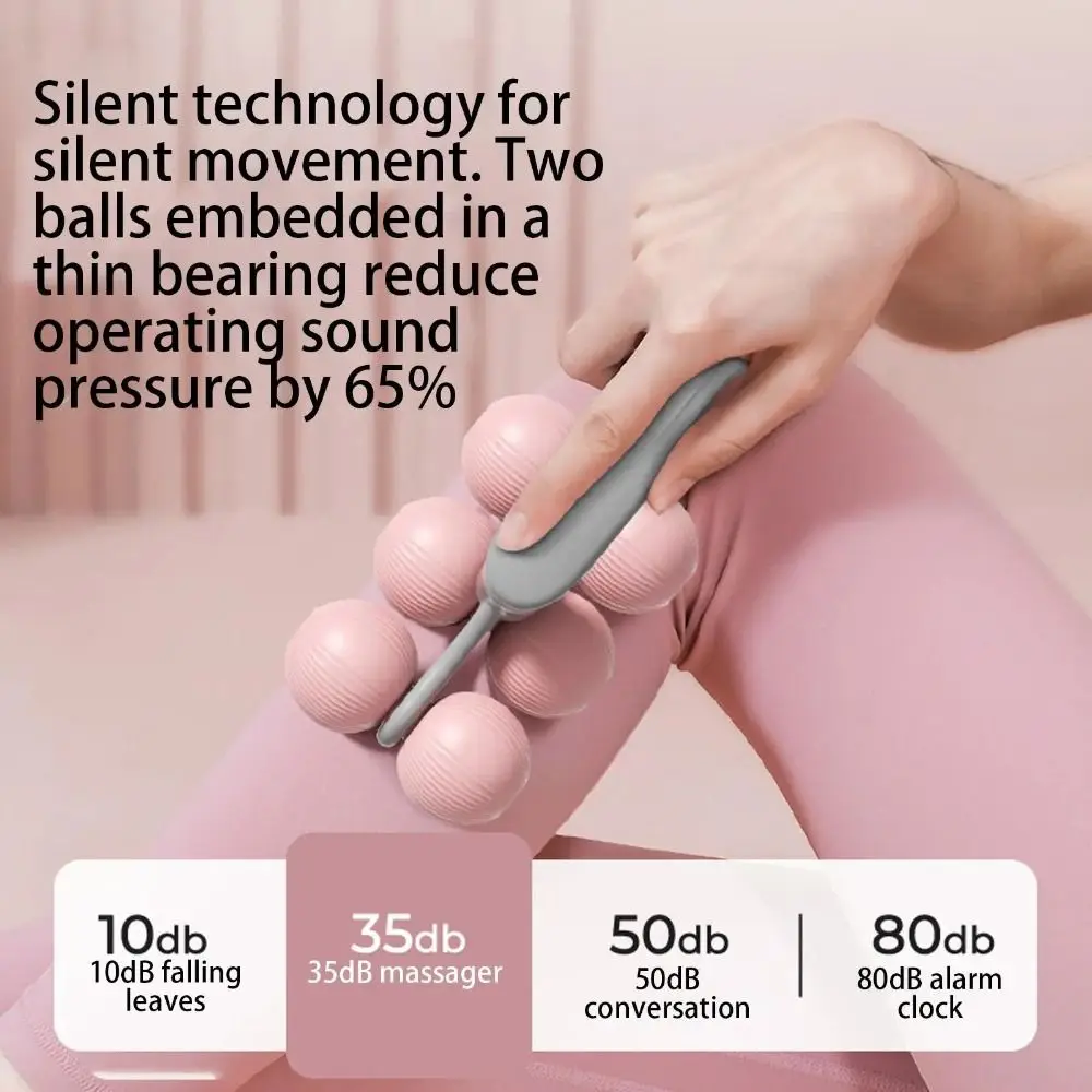 Portable Handheld Massager Spine Relaxation Quiet Muscle Rolling Ball Leg Massage Multi-purpose Cervical Spine Massager Home Use