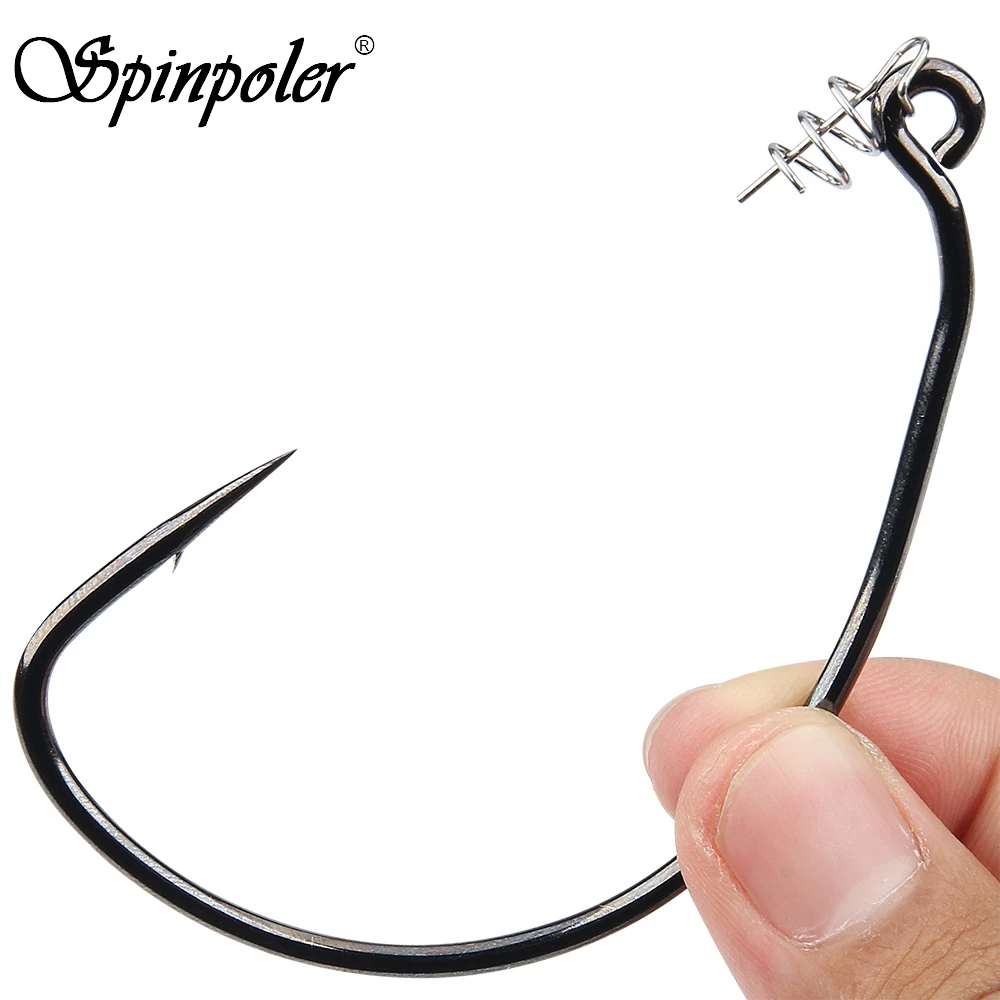 Spinpoler 5/0 7/0 10/0 Soft Swimbait Fishing Hooks 3X High Carbon Steel  Saltwater Offset Fishhooks Extra Wide Gap Angle Tackle