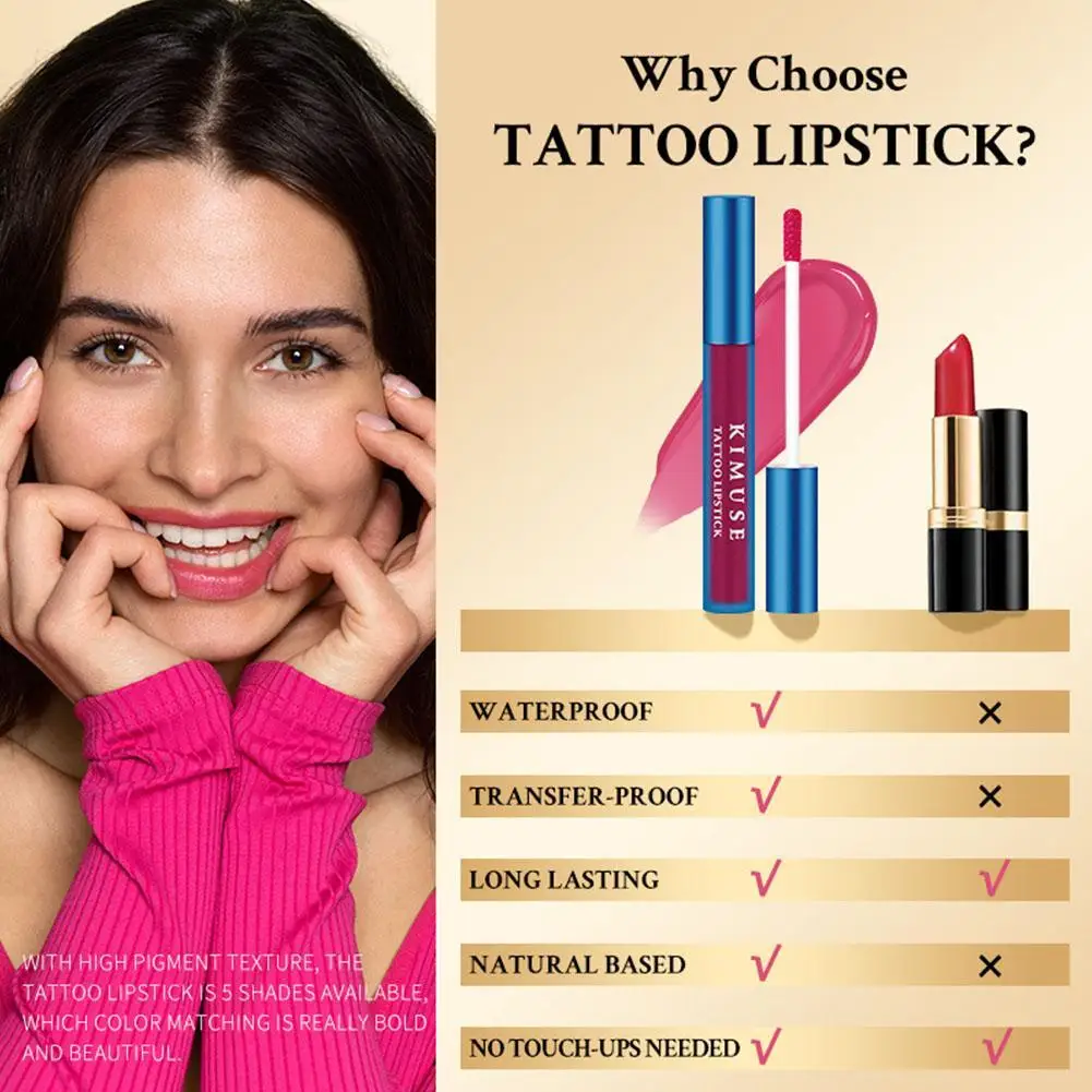 

5 Colors Tear-Off Liquid Lipstick Matte Lip Tinting Waterproof Peel-Off Cosmetics Mask Makeup Gloss Tattoo Lip Glaze Lastin O9K0