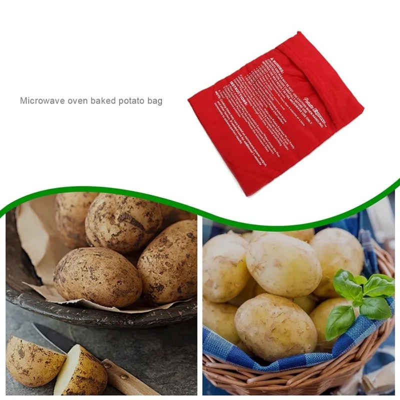 Microwave Baking Potatoes Bag Easy To Cook Steam Pocket Quick Fast Baked Potatoes Rice Pocket Washable Cooker Bag Baking