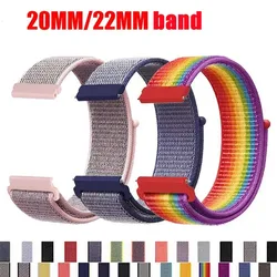 22mm 20mm Watchband For Samsung Galaxy Watch 6 5 Pro 4 classic/gear s3 frontier/active Nylon Bracelet Huawei watch gt2 3 Strap