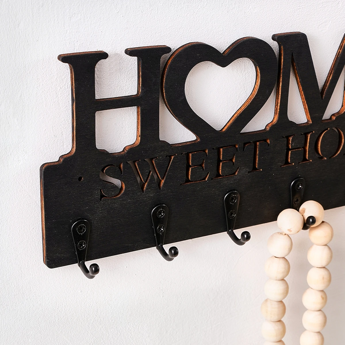 1PC, creative and simple wooden wall decoration hook, suitable for key and storage room wall decoration and storage
