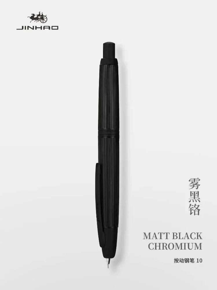 Fountain Pen JINHAO 10 Press Retractable EF/F Nib Metal Clip Writing Ink Converter