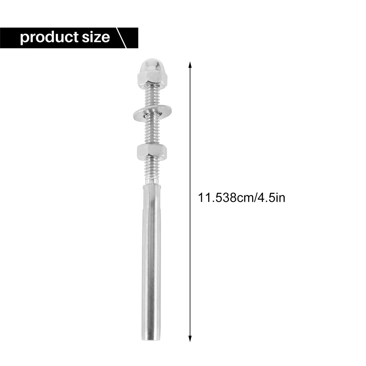 

20Pack Threaded Terminal Stud Stainless T316 Marine Grade Stud End Fitting Terminal for 3/16 Inch Cable Deck Railing Hand Swage