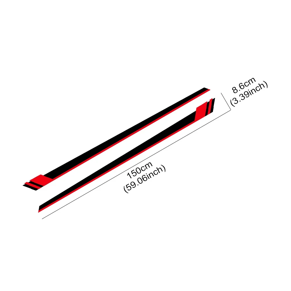 Sleek Car Side Stripes Decals Vinyl Graphics Trims Auto Accessories