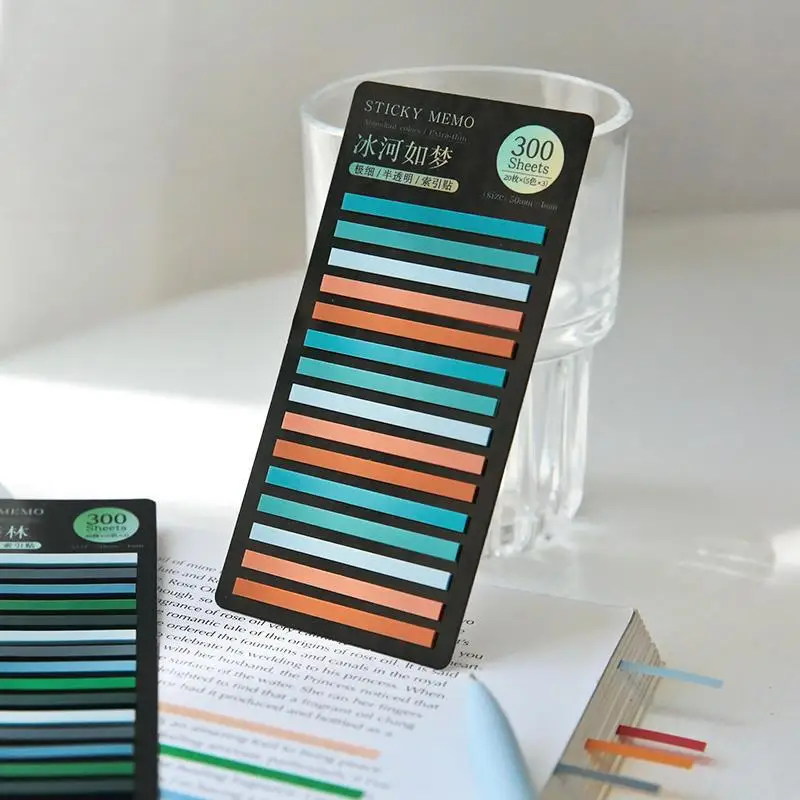 300 Sheets sticky not Transparentes Sticky Notes Self-Adhesive Annotation Read Books Bookmarks Tabs Notepad Aesthetic Stationery 5