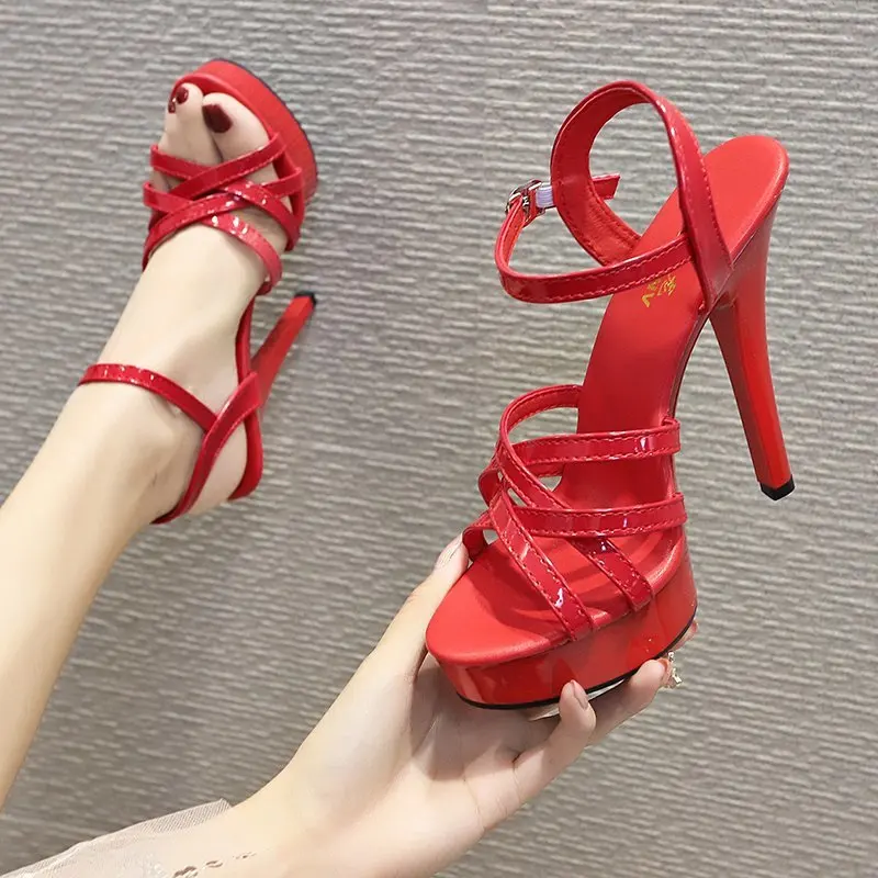 New Women Summer Sandals Platform Sandals High-heeled Shoes 13cm Fashion Shows Thin Heels  Zapatos De Mujer  Platform Shoes