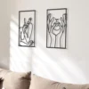 Nordic Abstract Female Line Iron Wall Hanging Decor Ornament Sexy Woman Silhouette Metal Pendant Art Living Room Home Decor 3