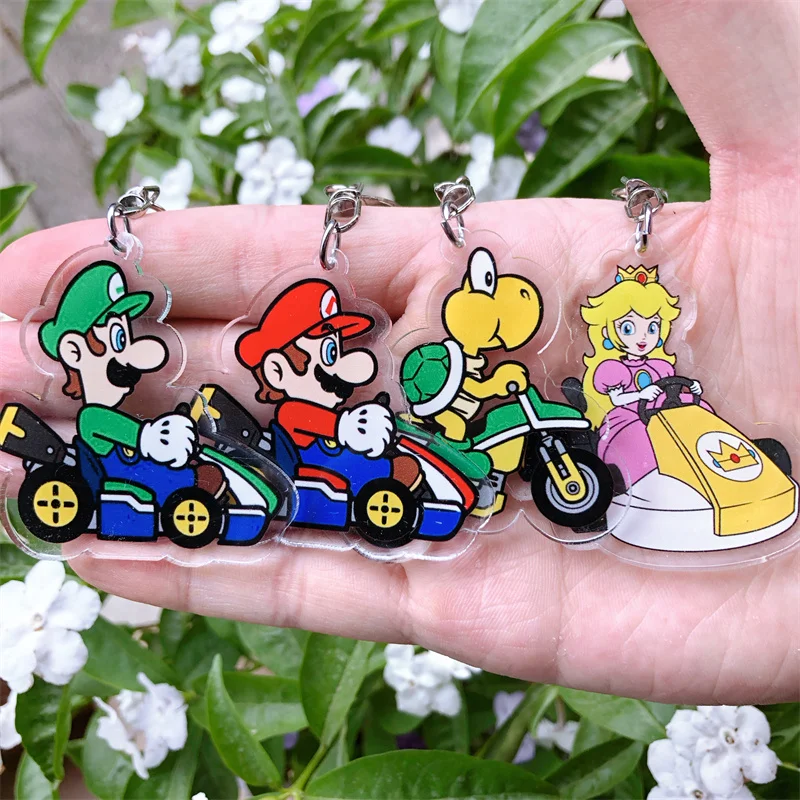 Game Super Mario Kart Yoshi Luigi Waluigi Bowser Cosplay Acrylic Key Chain  Keychain Pendant Prop Accessories Gift - AliExpress