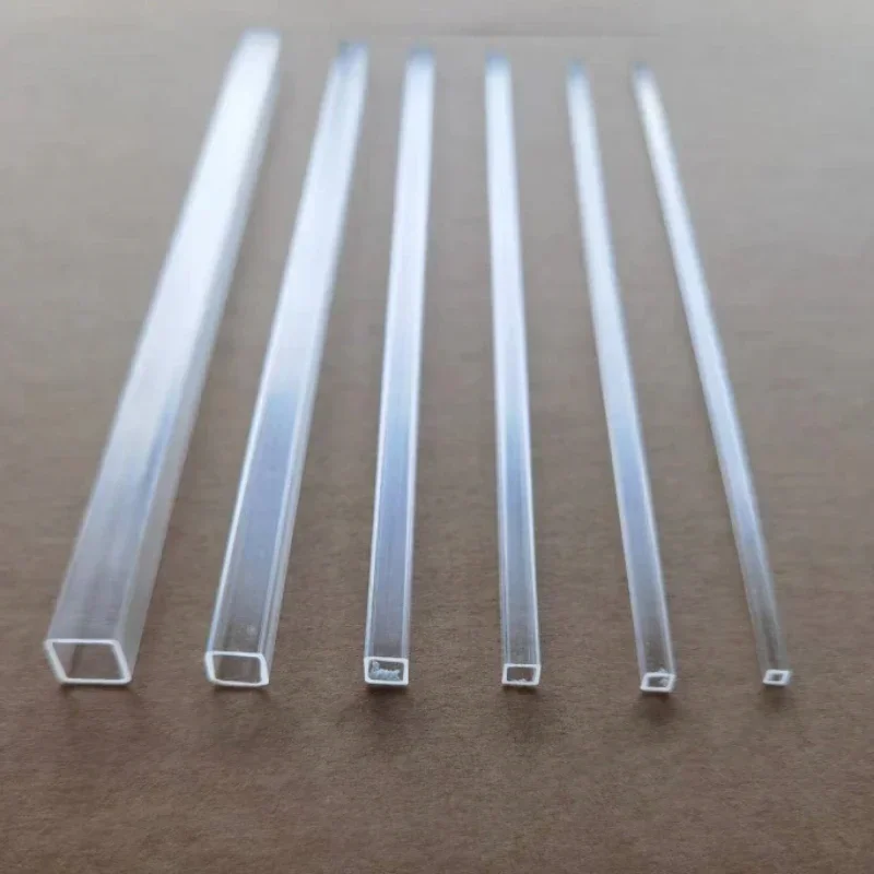 Square Acrylic Pipe Transparent Plexiglass Tube Hollow Duct PMMA Cantal Length 200mm 3X3 4X4 5X5 6X6 8X8