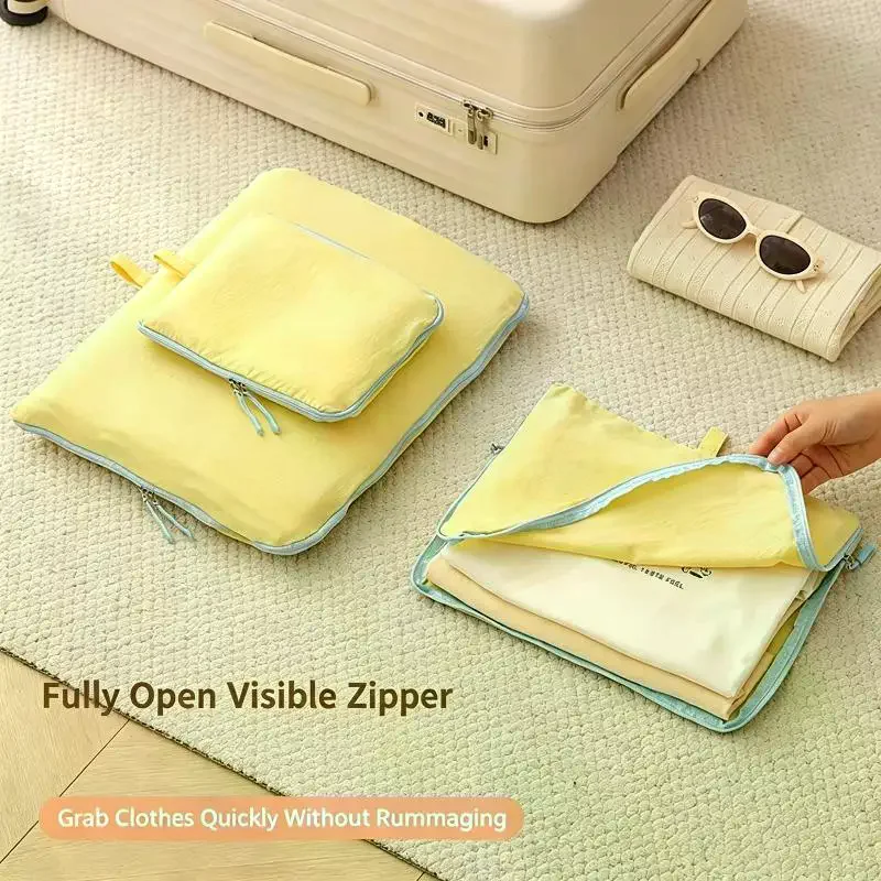 Travel Packing Organizer with Multi-Compartment Smooth Zippers for Effortless Organization