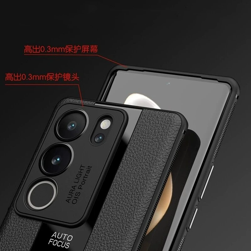 Luxurious Leather Phone Case – Stylish Soft Back Cover with Camera Protection and Shockproof Bumper
