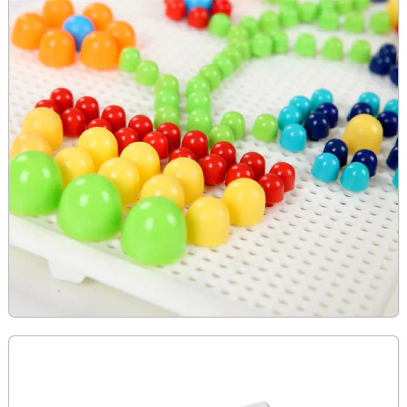 296 Pieces/Set Mushroom Nail Bead Toys Kids 3D Combination Jigsaw Puzzle Games Children DIY Educational Toys Building Blocks 5