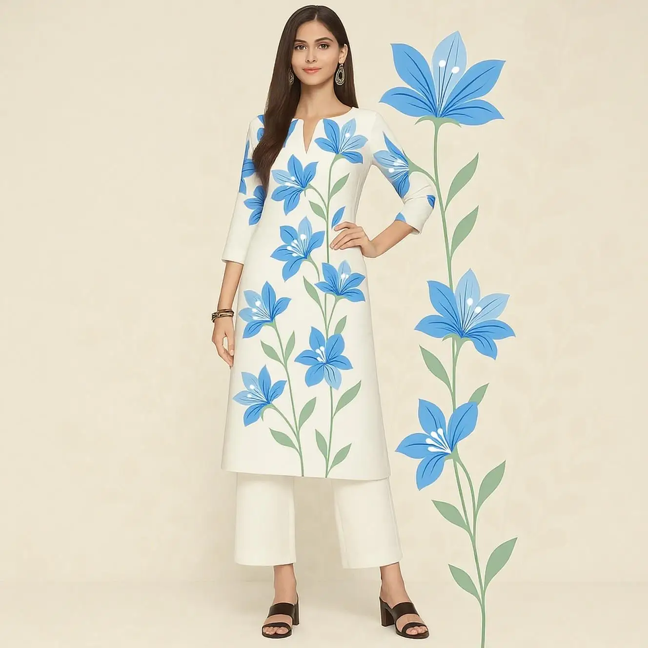 Muslim Women Casual Comfortable Kurt Dress Straight Tube Ethnic All Occasions Such As Birthday Wedding Aidilfitri Abaya - Image 4