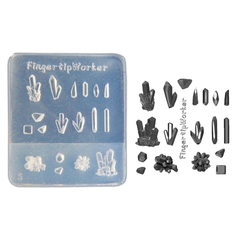 DIY Small Crystal Stone Shaped Silicone Nail Art Template Mold Handmade Women Nail Decoration Manicure Mould Nail Embossing Tool