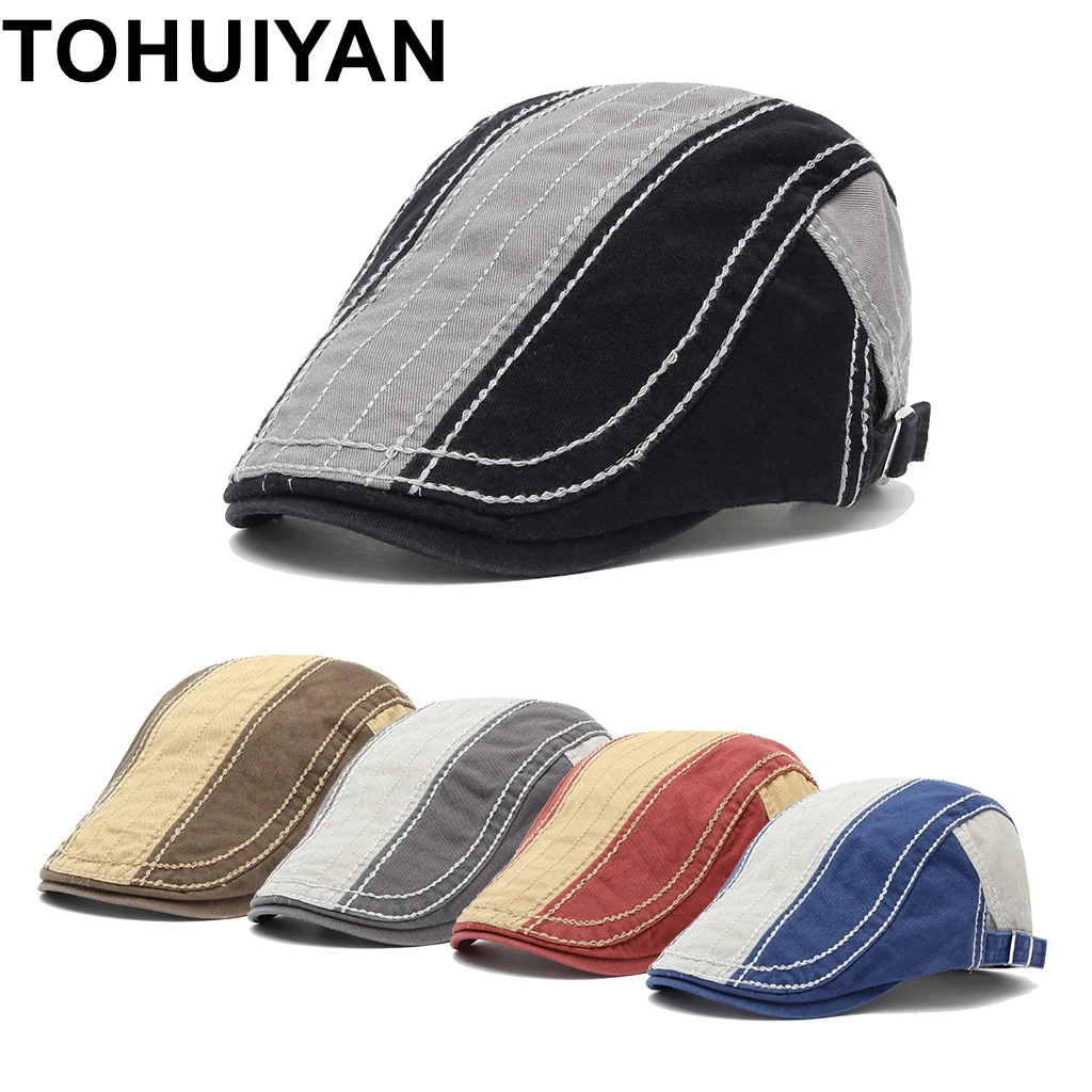 Cotton Newsboy Cap Cotton Flat Caps Cotton Hats Cotton Newsboy