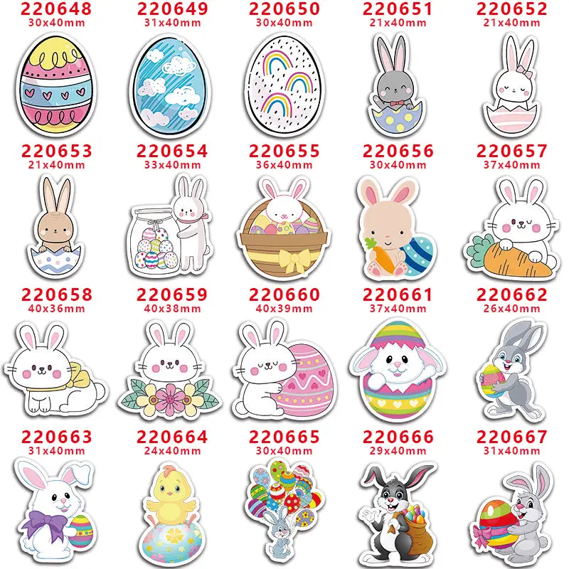 DIY Craft Supplies Sewing Accessories Happy Easter Egg Bunny Printed Planar Resins Mold 10 Pieces PR-220648