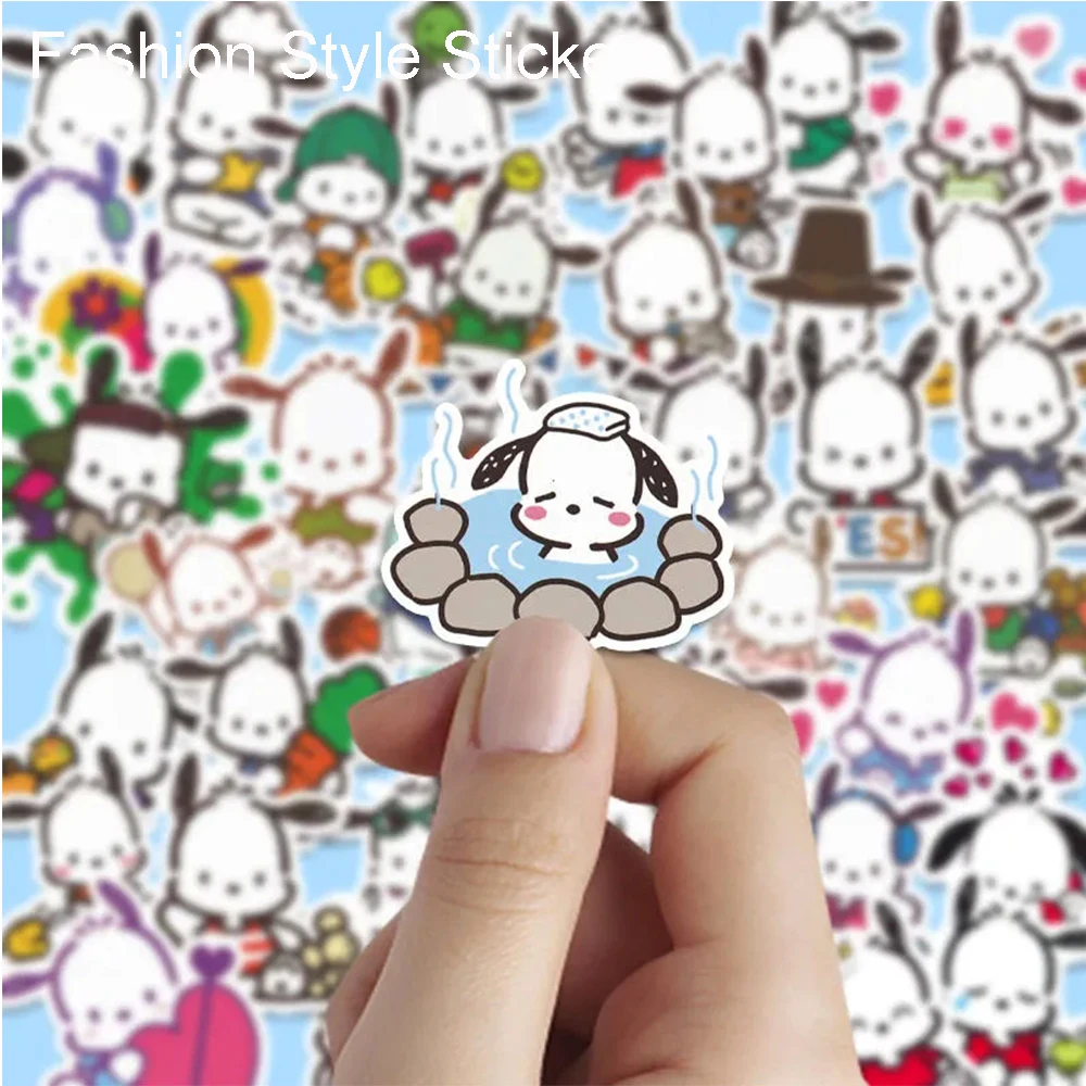 10/30/60pcs Cartoon Pochacco Stickers Kawaii Girls Decals Graffiti Diary Scrapbooking Laptop Waterproof Cute Stickers for Kids journamm 30pcs pack pet butterfly stickers diy scrapbooking collage stationery decor junk journal aesthetics waterproof stickers