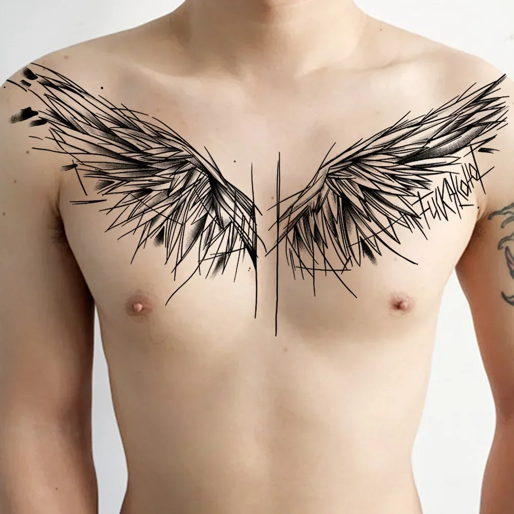 Kruiden engelenvleugels tattoo sticker borst veer tatoeages nep tattoo voor  vrouw man kunst vleugel tijdelijke tatoeages tatuajes temporales -  AliExpress, image size:1000x1000