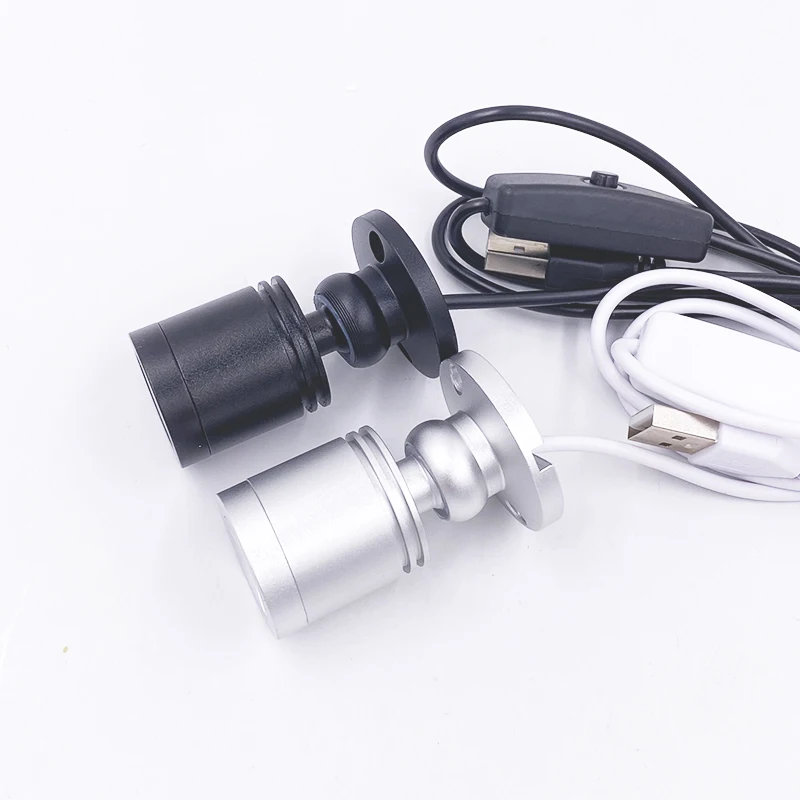 LED Spotlight Mini 1W/3W Jewelry Display DC5V With Switch USB Interface Shop Cabinet Interior Toy Decoration Desktop Focus
