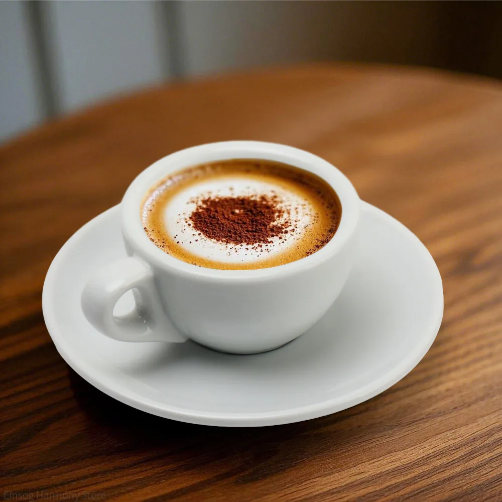 أكواب إسبريسو فاخرة بيضاء من السيراميك الإيطالي مع...