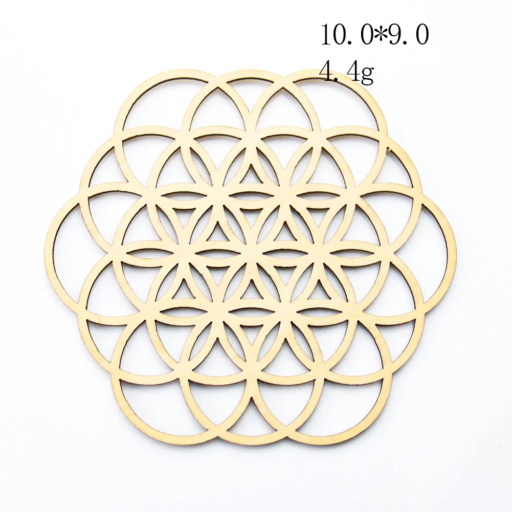 2PCS Chakra Wooden Board Tree of Life Sacred Pendulum Plate Wall Yoga Meditation Crystal Base Coaster Metaphysical Altar Pad