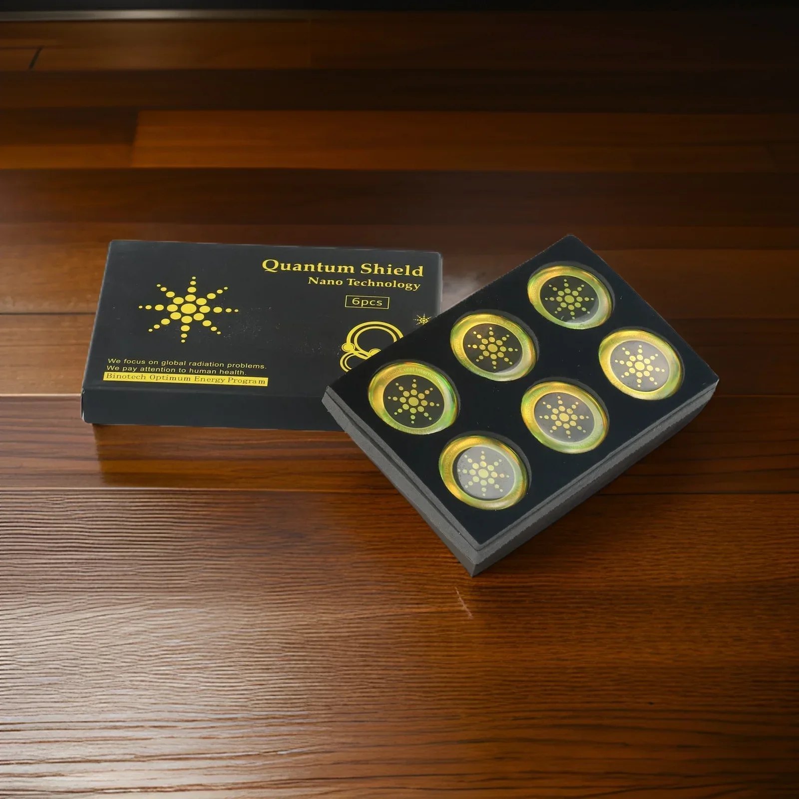 Quantum Anti Radiation Shield 5G EMF Protection Phones Laptops 6 Stickers Golden Circular Household Appliance Sticker
