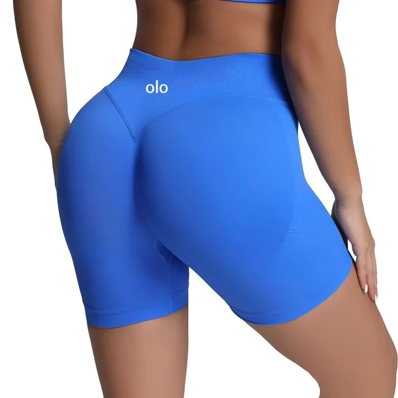 Yoga shorts luxury high waisted hip lifting quick drying sports pants high elasticity seamless women's clothing fitness shorts 2