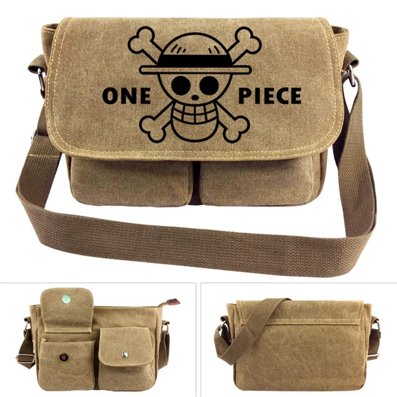 

One Piece Skull Law Luffy Cross Body Bag Messenger Bags Canvas Shoulder Bag Cartoon Anime School Book Tote