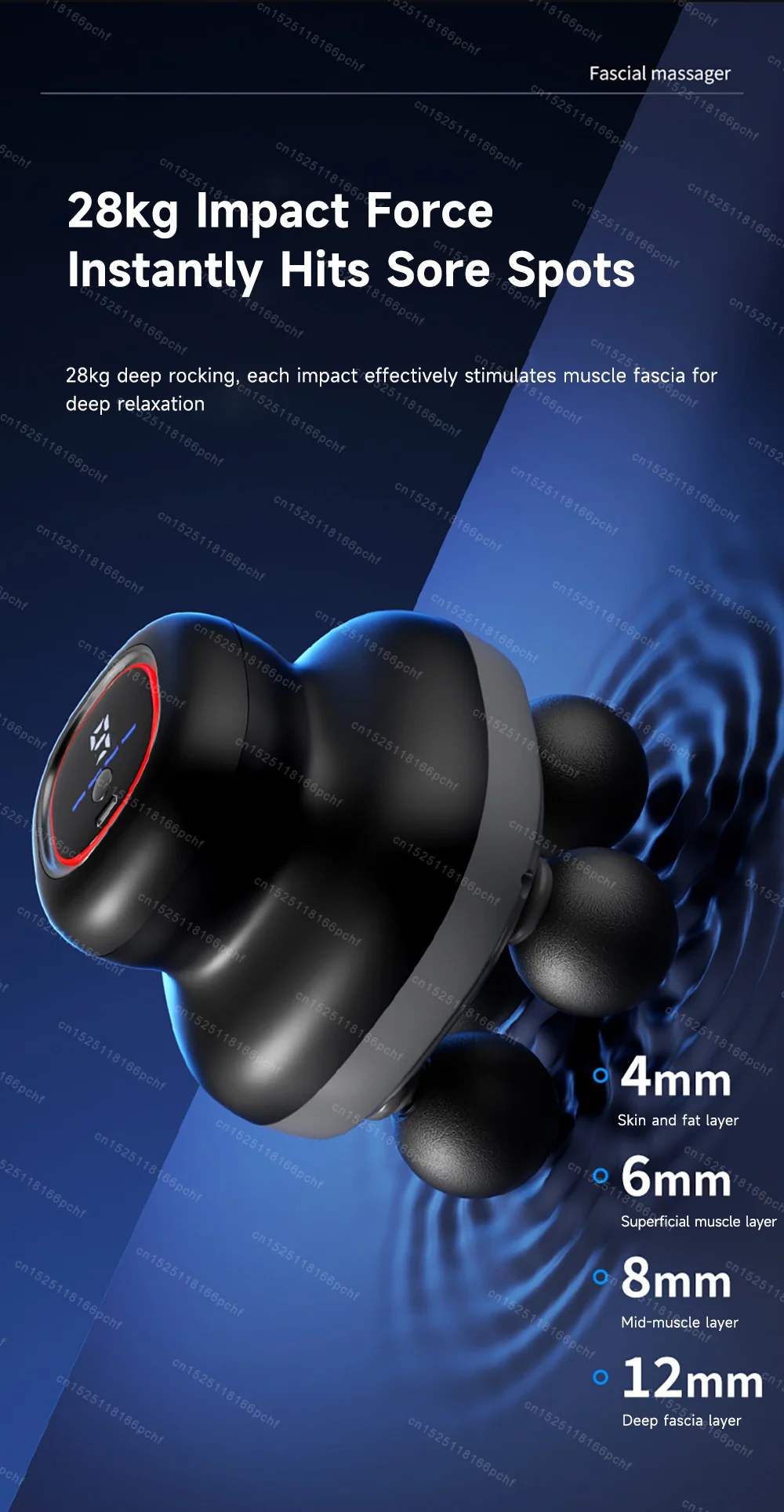 Fascia Gun Muscle Massager Gun High Frequency Neck Shoulder Waist Massage Machine Professional Fascia Massage Gun Relaxation