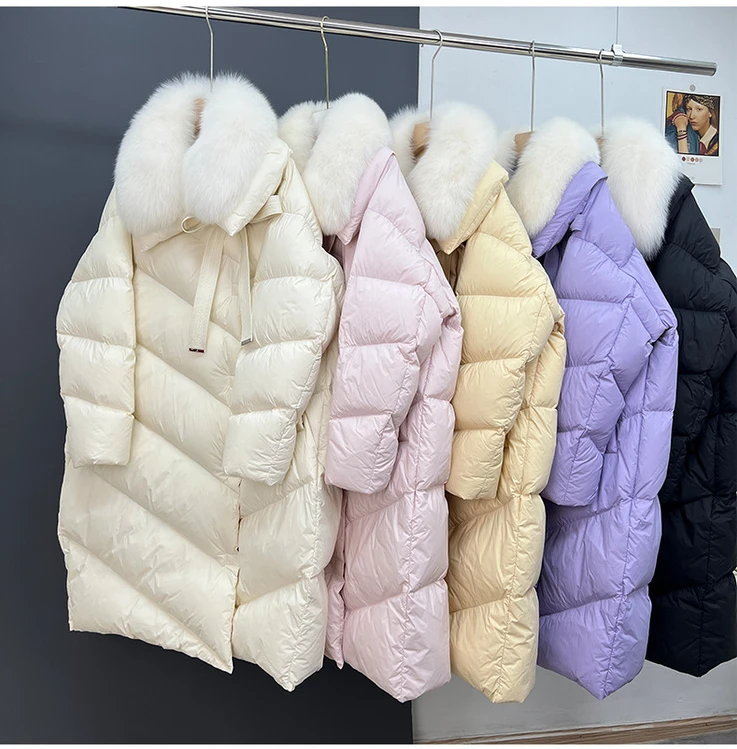 737 Corduroy Leopard Oversized Down Vest 2024 Winter Fur 90% Goose