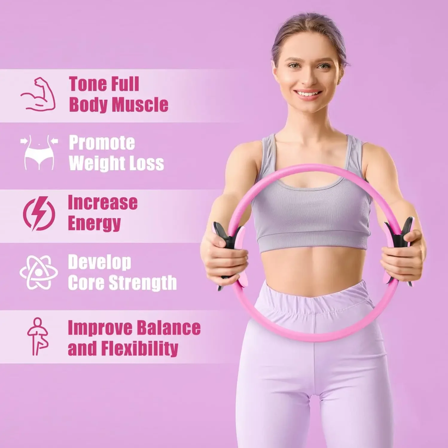 Pilates Ring Magic Fitness Circle for Toning Thighs Abs Legs