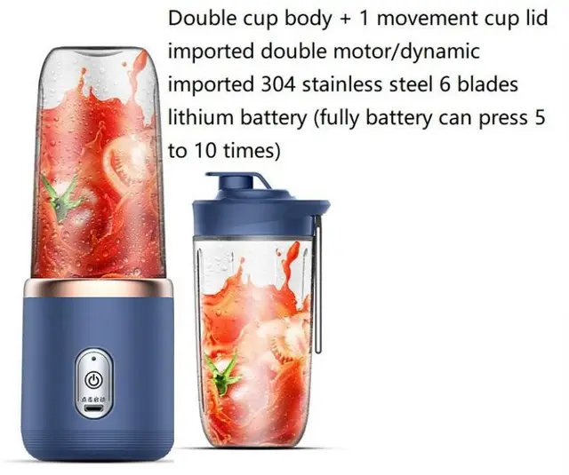 Dropship Electric Portable Juicer Household Usb Rechargeable Juice Machine  Small Portable Juicer 500ml ABS Plastic 889 to Sell Online at a Lower Price